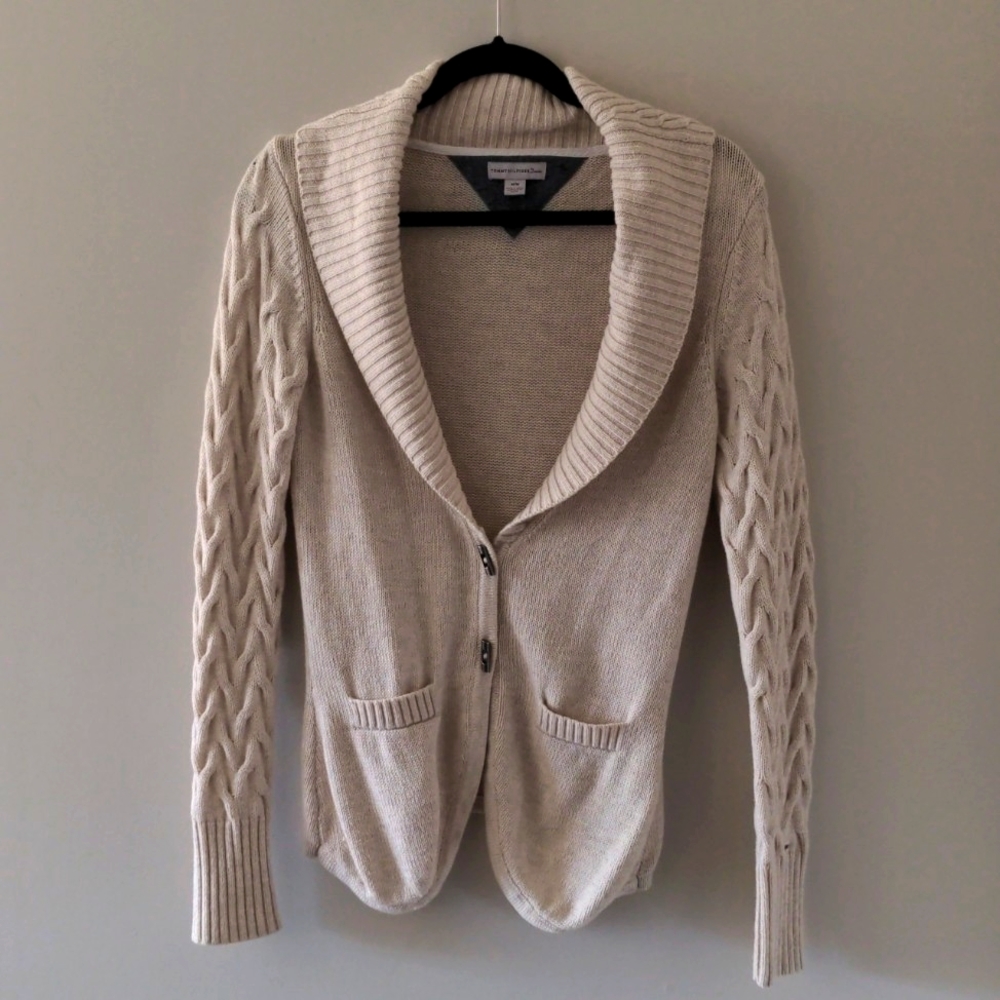 Tommy Hilfiger knit wool cardigan S/M cream